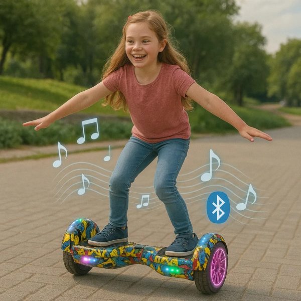 Patineta Eléctrica Hoverboard BT c/Rodilleras Azul Camuflado