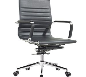 Silla de oficina Eames EA117 cuerina Negra