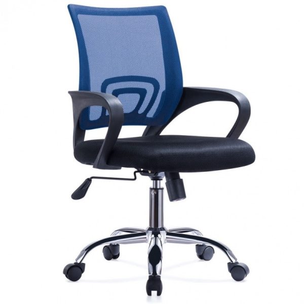 Silla de oficina Ezri Mesh con posabrazos Azul