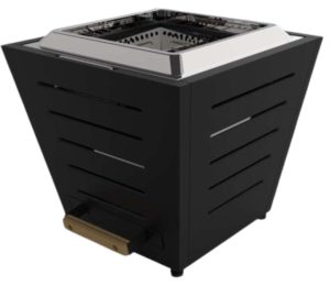 Brasero Portátil Fire Pit de Acero Inoxidable Negro 25cm