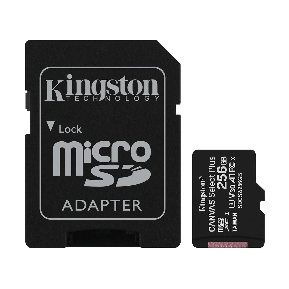 Memoria Micro SD c/Adaptador Canvas Clase 10 256GB Kingston