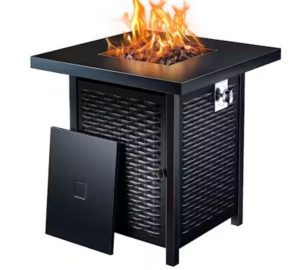 Mesa de Exterior con Brasero a Gas de Acero Revestido BLACK
