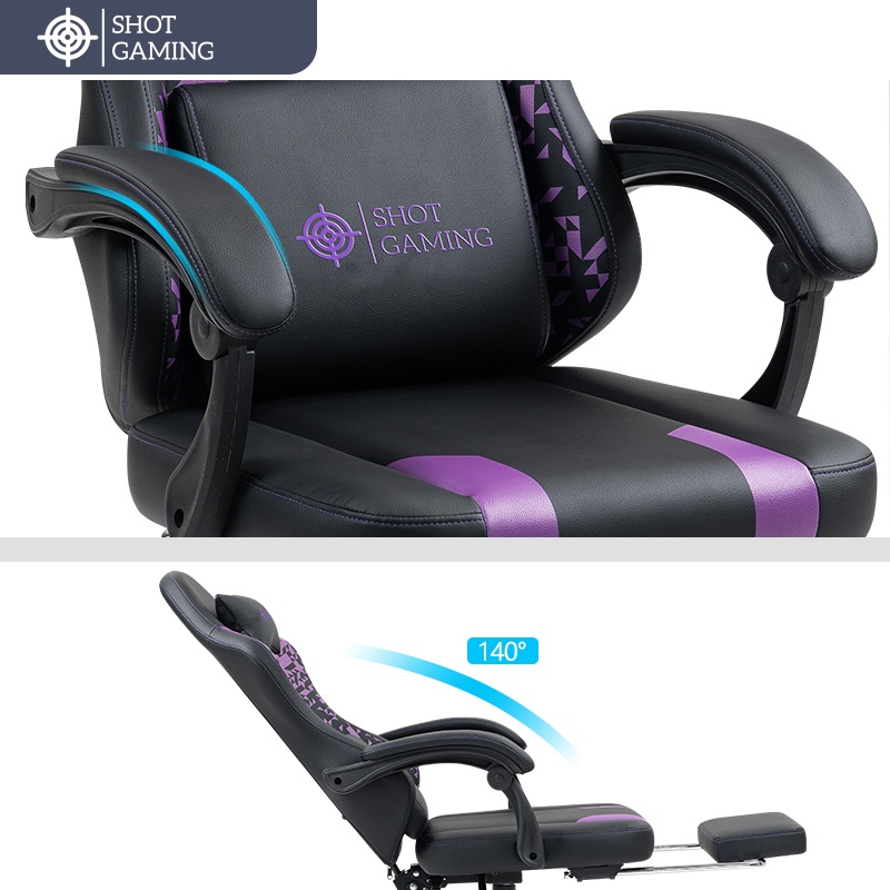 Silla Gamer Shot Gaming SHOT-D1141-PB | Soporte ergonómico Silla Gamer Shot Gaming SHOT-D1141-PB | Soporte ergonómico