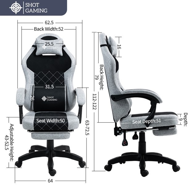Silla Gamer Shot Gaming SHOT-D1146-GB | Soporte ergonómico Silla Gamer Shot Gaming SHOT-D1146-GB | Soporte ergonómico