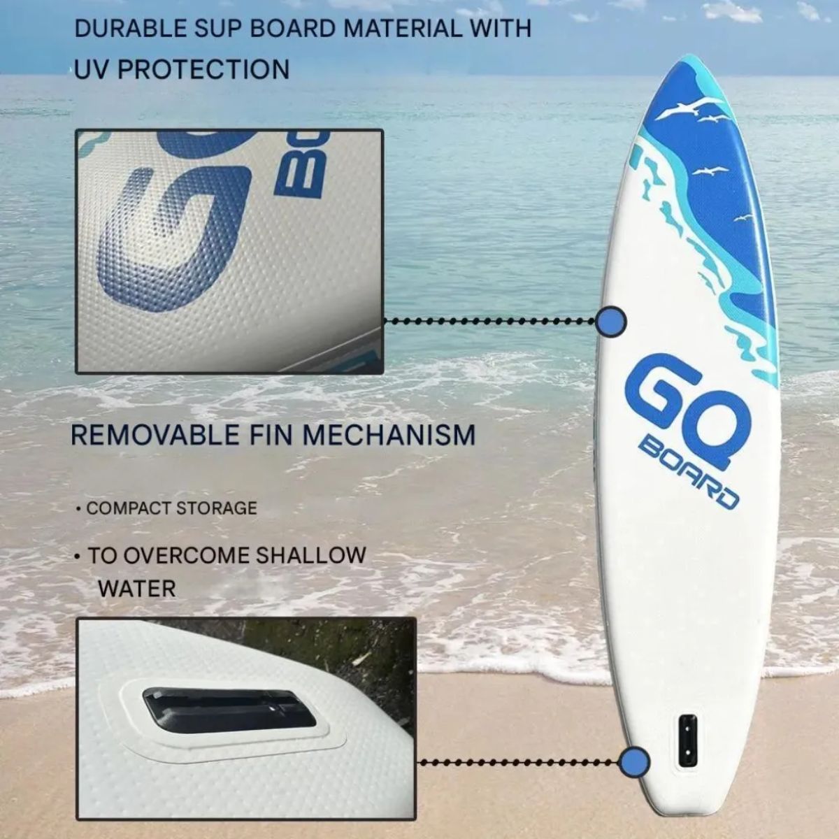 Tabla De Surf Stand Up Paddle Inflable Gq Sw 3.35mts + Acc