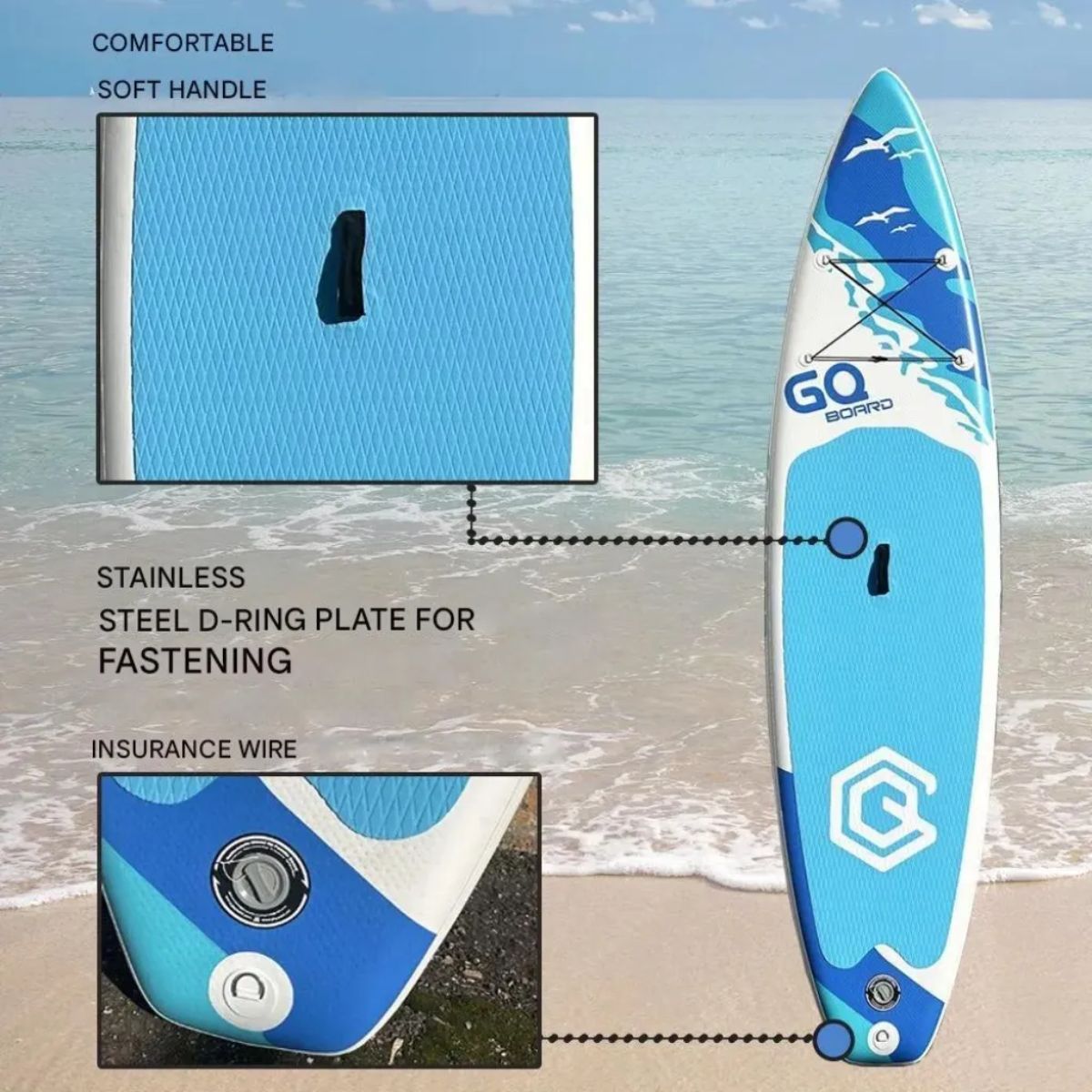 Tabla De Surf Stand Up Paddle Inflable Gq Sw 3.35mts + Acc