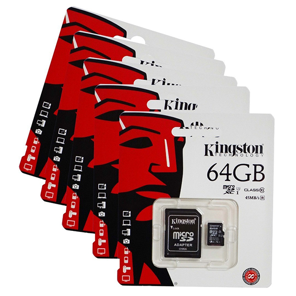Memoria Micro SD c/Adaptador Canvas Clase 10 64GB Kingston