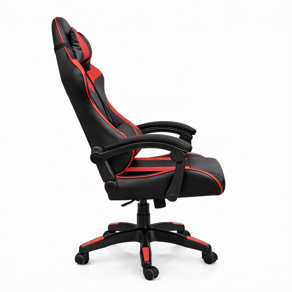 Copia - Silla Gamer Ergonómica Cuero Sintético Masaje Lumbar negro y blanca Copia - Silla Gamer Ergonómica Cuero Sintético Masaje Lumbar negro y blanca
