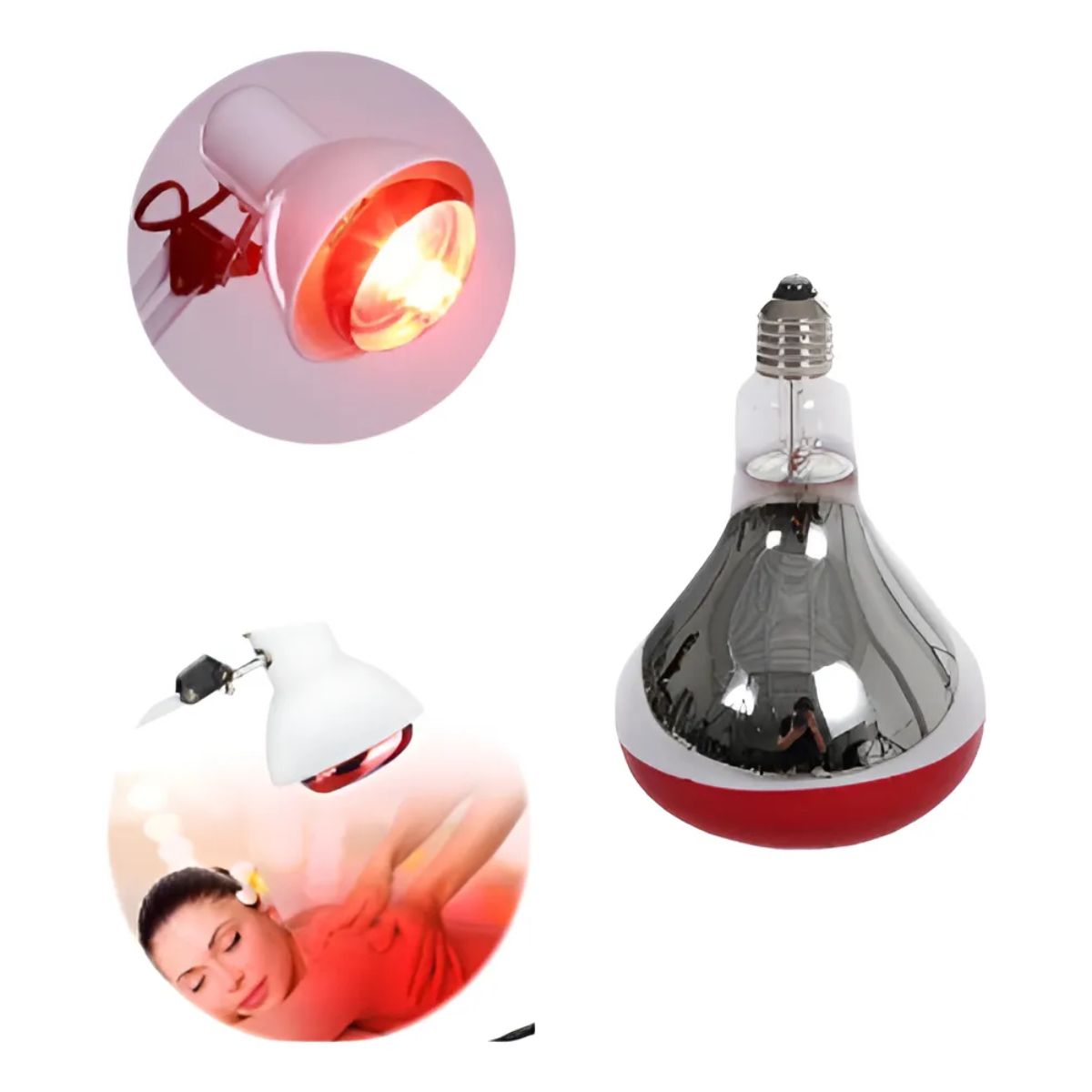 Lámpara de fisioterapia infrarroja 250 W, rosca E27 luz roja