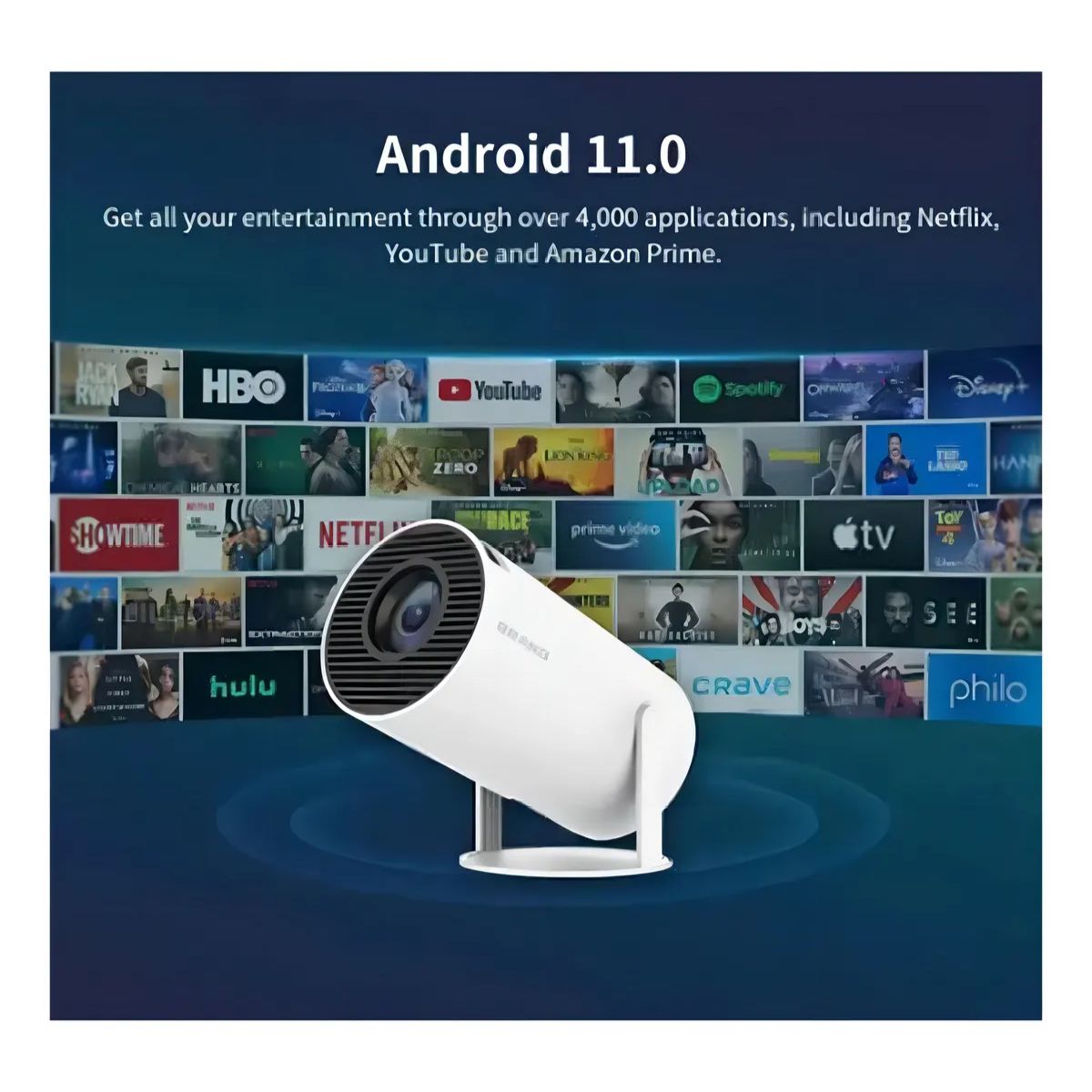 Mini Proyector Portátil Wifi Bt Control Remoto Color Blanco Mini Proyector Portátil Wifi Bt Control Remoto Color Blanco