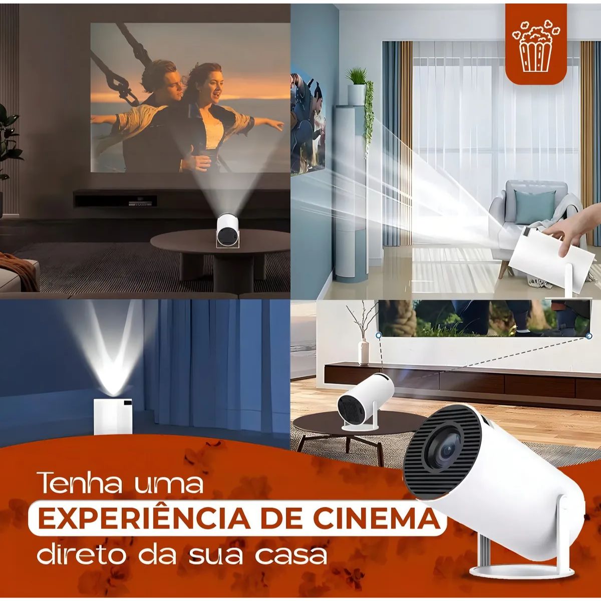 Mini Proyector Portátil Wifi Bt Control Remoto Color Blanco Mini Proyector Portátil Wifi Bt Control Remoto Color Blanco