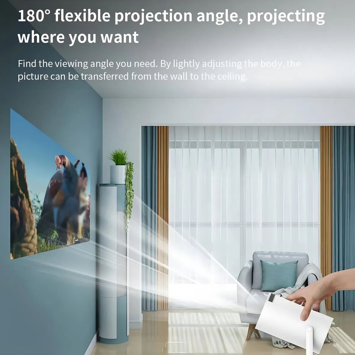 Mini Proyector Portátil Wifi Bt Control Remoto Color Blanco Mini Proyector Portátil Wifi Bt Control Remoto Color Blanco