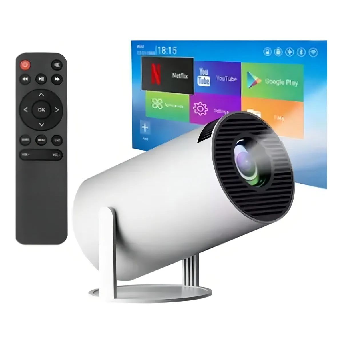 Mini Proyector Portátil Wifi Bt Control Remoto Color Blanco Mini Proyector Portátil Wifi Bt Control Remoto Color Blanco