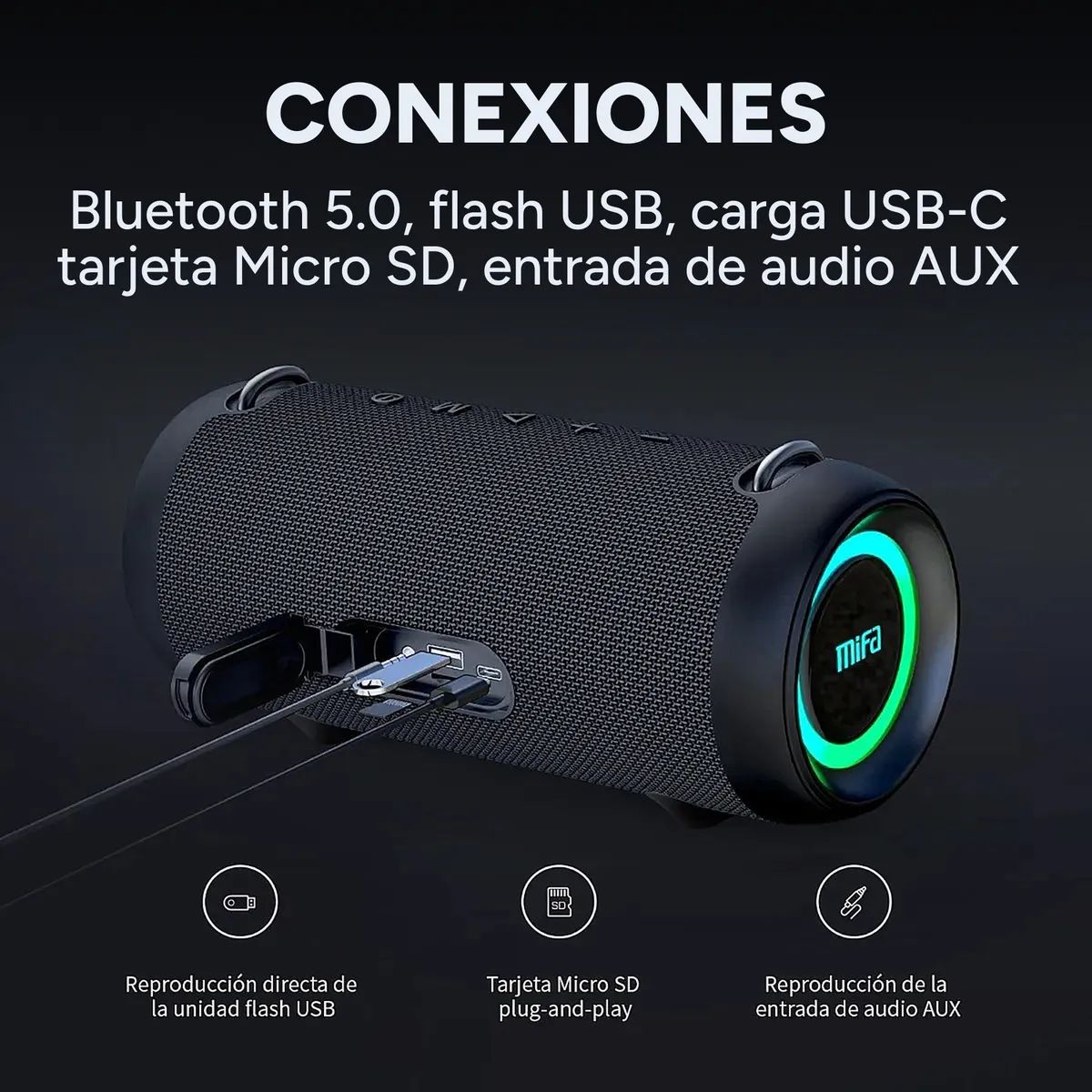 Parlante Mifa A90 Bluetooth Inalámbrico Portatil Ipx8 60w
