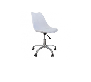 Silla Eames con ruedas blanca - Altura Ajustable