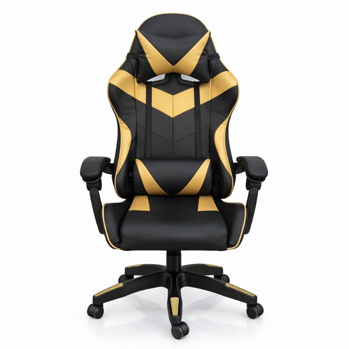 Copia - Silla Gamer Ergonómica Cuero Sintético Masaje Lumbar Negra Copia - Silla Gamer Ergonómica Cuero Sintético Masaje Lumbar Negra