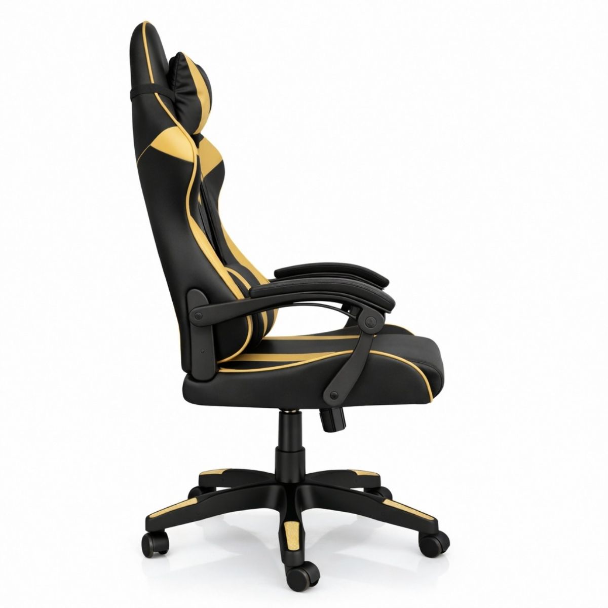 Copia - Silla Gamer Ergonómica Cuero Sintético Masaje Lumbar Negra Copia - Silla Gamer Ergonómica Cuero Sintético Masaje Lumbar Negra