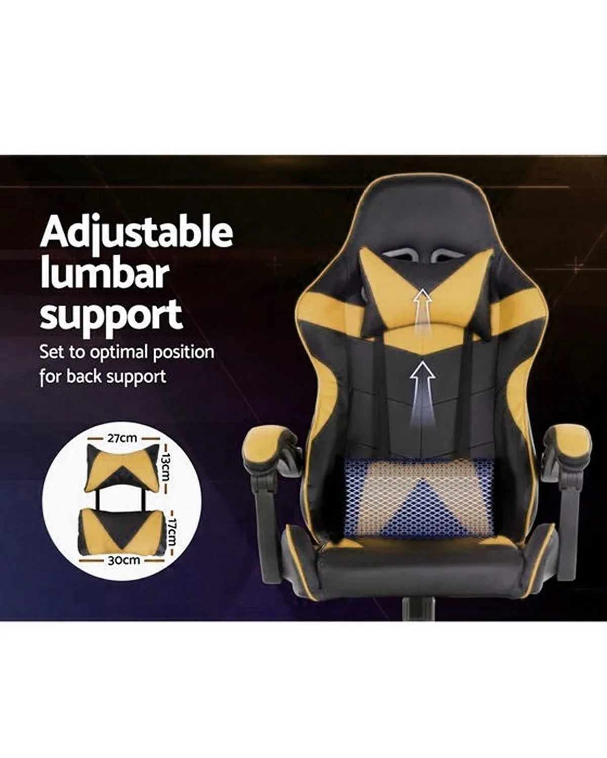 Silla Gamer Lumax Modelo Rom Super Oferta negro/dorado