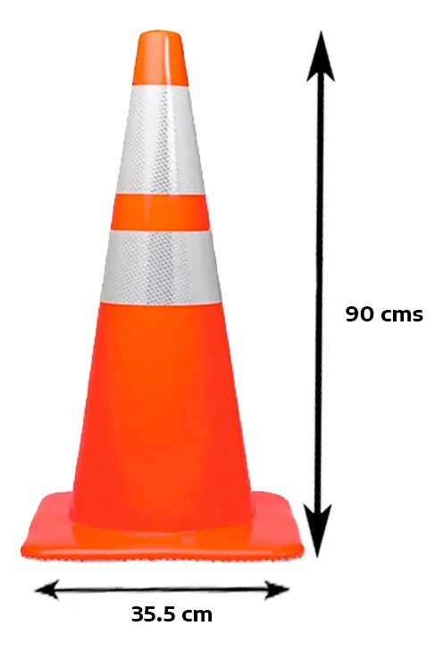 CONO FLEXIBLE 90 CM CON 1 BANDA REFLECTIVA - Seguridad Vial