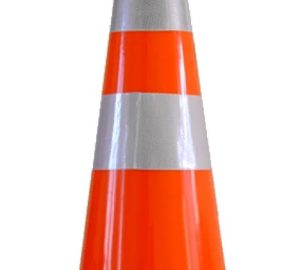 CONO SEMI FLEXIBLE 70 CM 2 BANDAS REFLECTIVAS Seguridad Vial