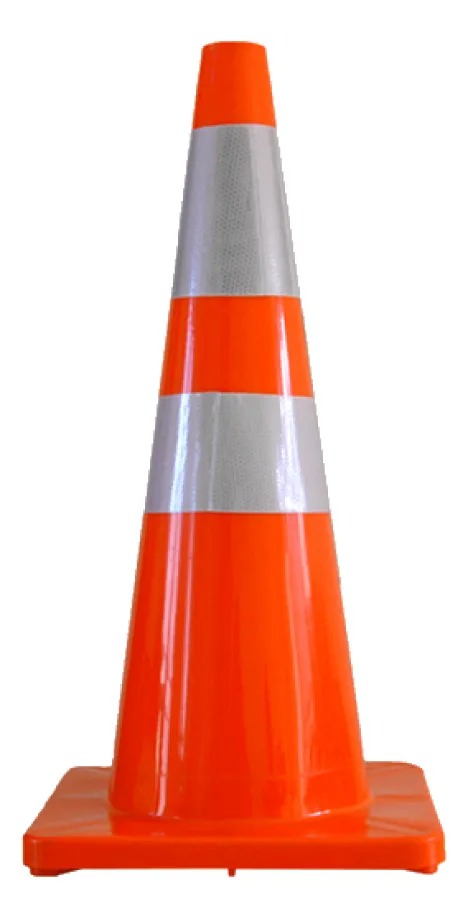 CONO SEMI FLEXIBLE 70 CM 2 BANDAS REFLECTIVAS Seguridad Vial