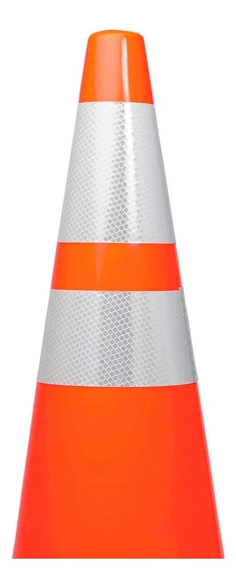 CONO SEMI FLEXIBLE 70 CM 2 BANDAS REFLECTIVAS Seguridad Vial