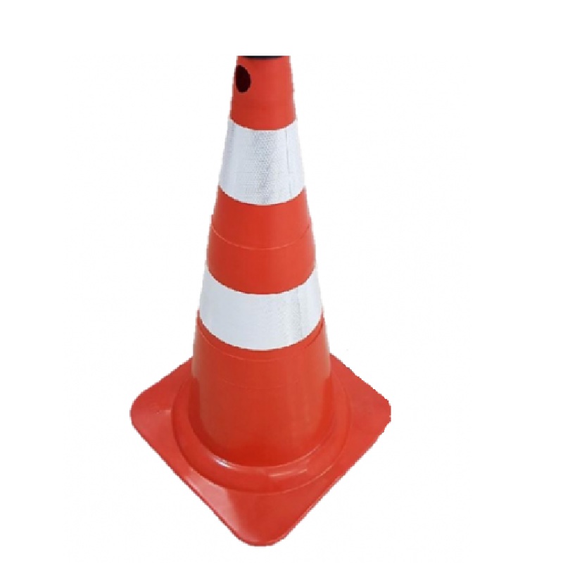 CONO SEMI FLEXIBLE 70 CM 2 BANDAS REFLECTIVAS Seguridad Vial