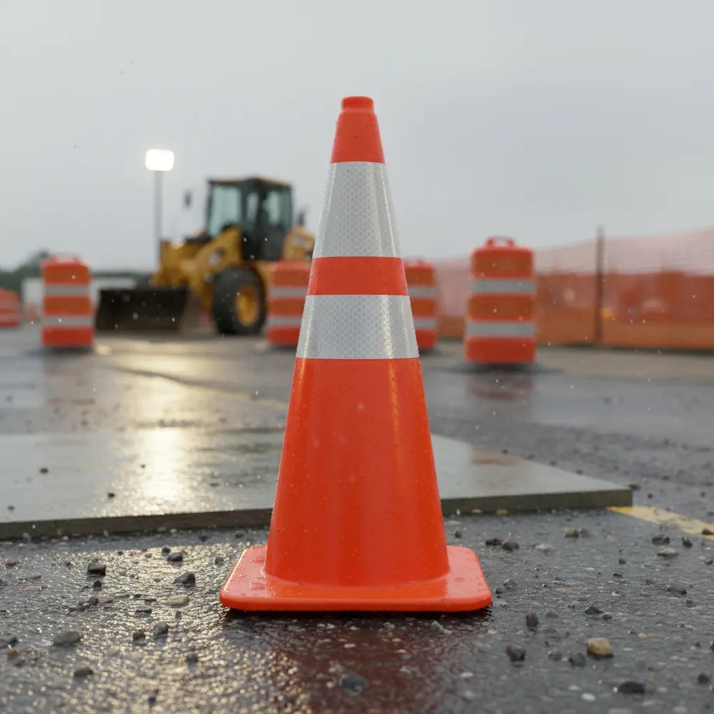 CONO SEMI FLEXIBLE 70 CM 2 BANDAS REFLECTIVAS Seguridad Vial