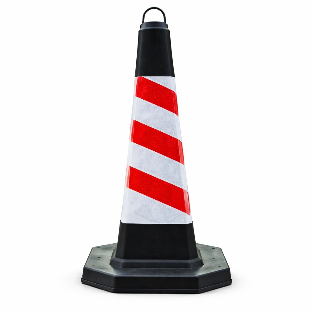 Cono De Carretera Rigido Base Negra Reflectivo 70cm Negro