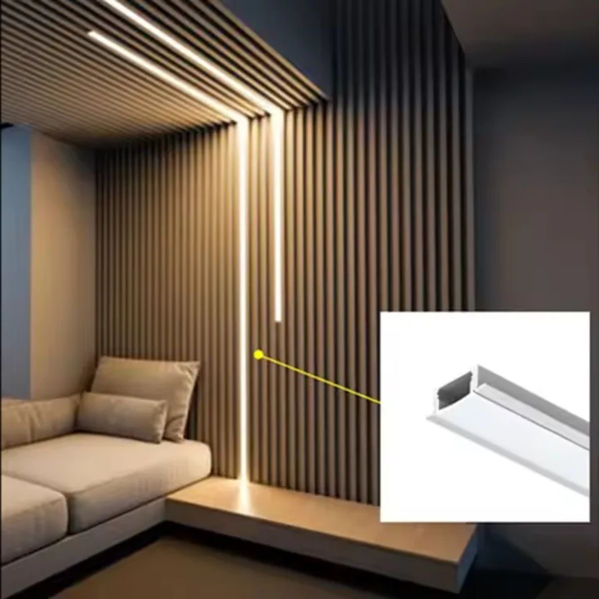 Copia - Luz Led Cálida Para Wpc Encastre, Luz De Wpc Panel 1 Metro