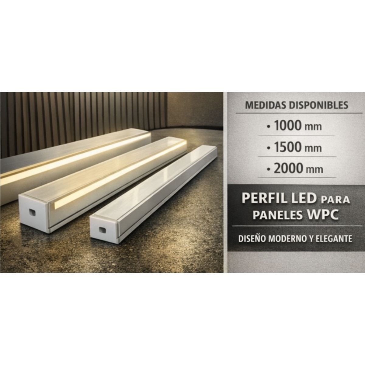 Copia - Luz Led NEUTRO Para Wpc Encastre, Luz De Wpc Panel 1 Metro