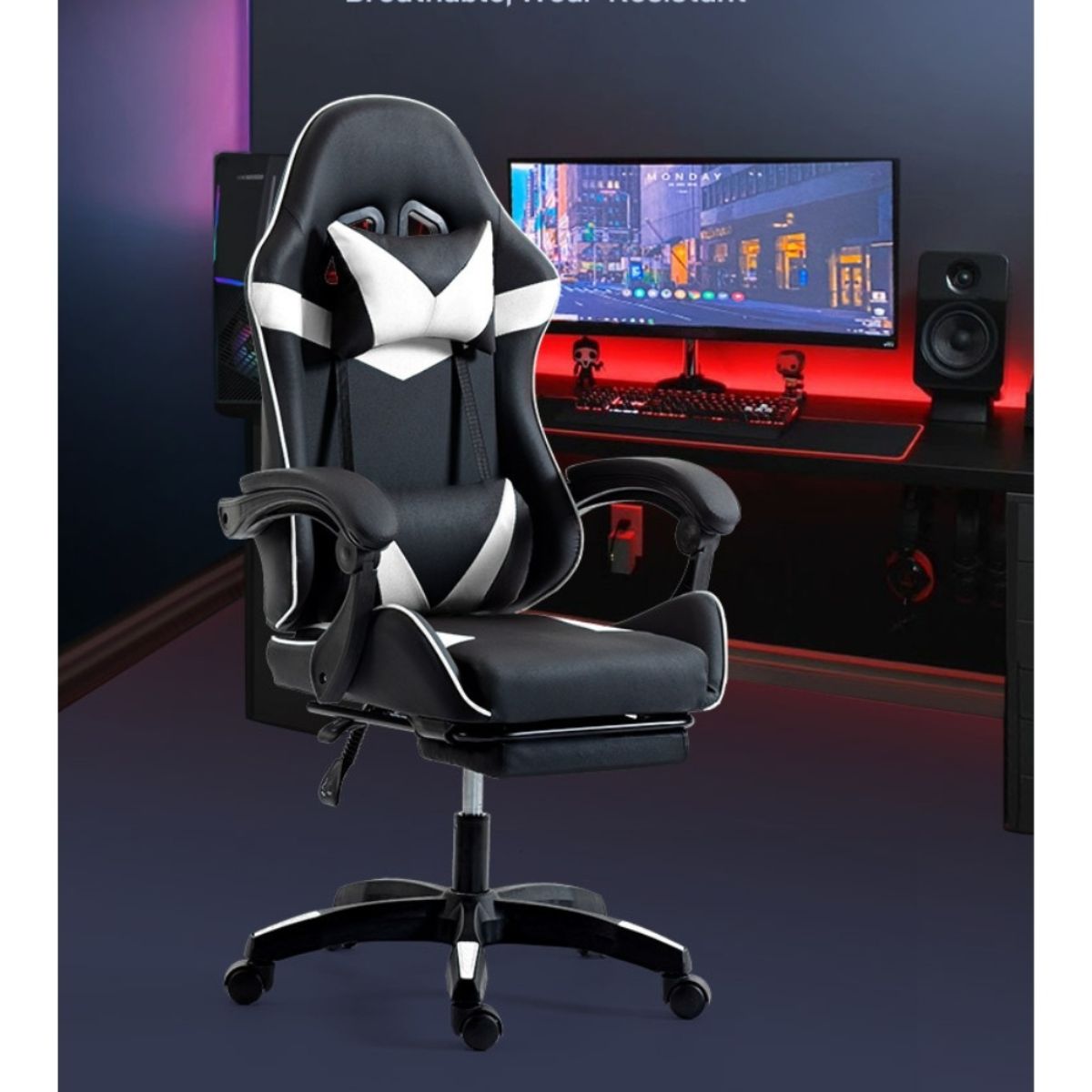 Copia - Silla Gamer SHOT-2025 Ergonómica Reclinable Con Apoyapiés Y Masajeador Negra/Roja Copia - Silla Gamer SHOT-2025 Ergonómica Reclinable Con Apoyapiés Y Masajeador Negra/Roja