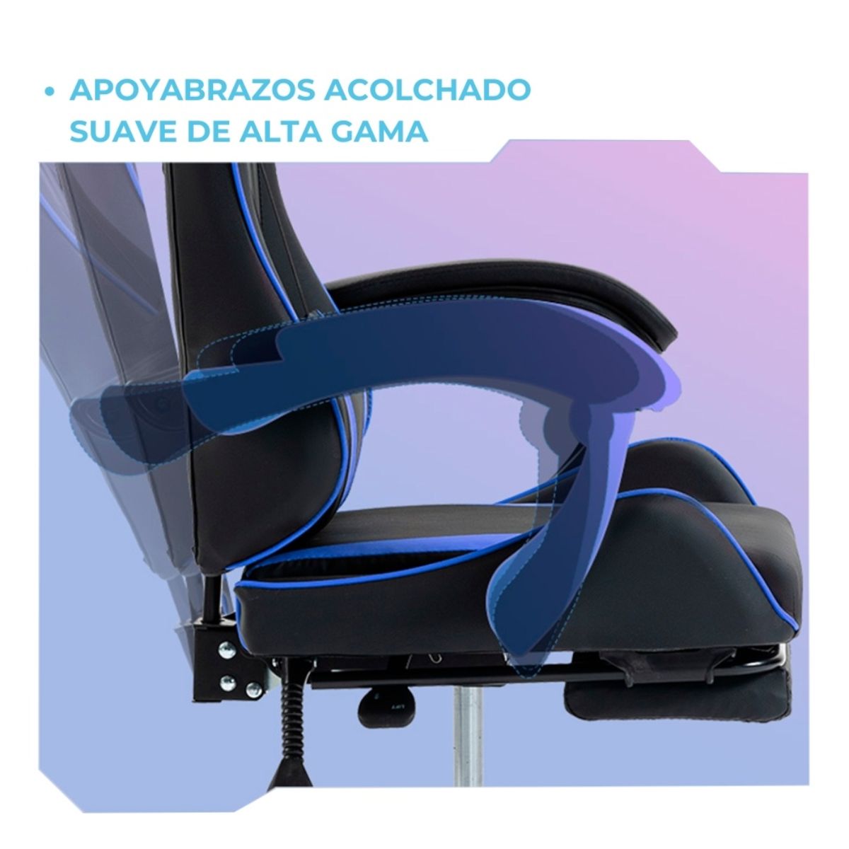 Copia - Silla Gamer SHOT-2025 Ergonómica Reclinable Con Apoyapiés Y Masajeador Negra/Roja