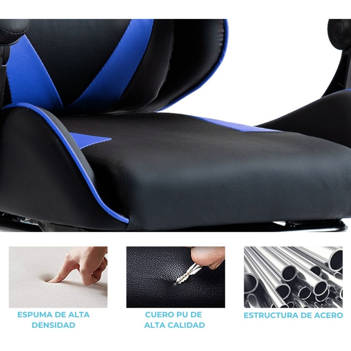 Copia - Silla Gamer SHOT-2025 Ergonómica Reclinable Con Apoyapiés Y Masajeador Negra/Roja