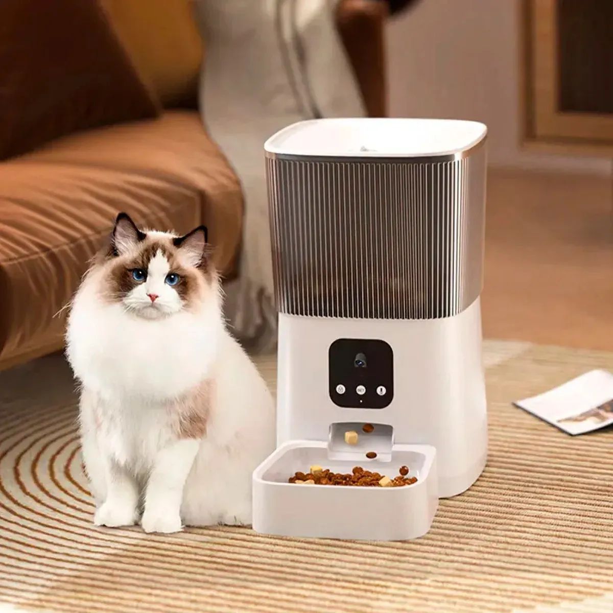 Dispensador Para Mascotas Automático Con Cámara Y Micrófono Dispensador Para Mascotas Automático Con Cámara Y Micrófono