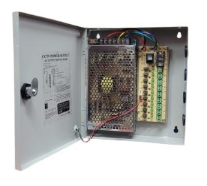 Fuente con Gabinete NRG+ 12v 10a 120w 9 canales Para Camaras