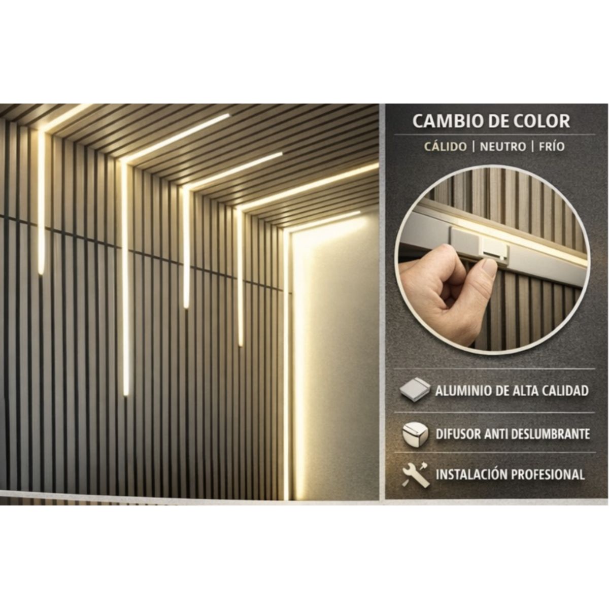 Luz Led Para Wpc Encastre, Luz De Wpc Panel 1 Metro Cálida