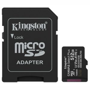 Memoria Micro SD c/Adaptador Canvas Clase 10 512GB Kingston
