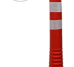 POSTE BOLARDO NARANJA 3 CINTAS REFLECTIVAS - 75 cm