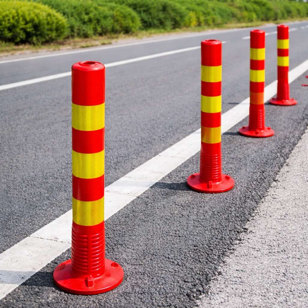 Poste Vial Bolardo Naranja 3 Cintas Reflectivas 75Cm 1.25Kgs Poste Vial Bolardo Naranja 3 Cintas Reflectivas 75Cm 1.25Kgs