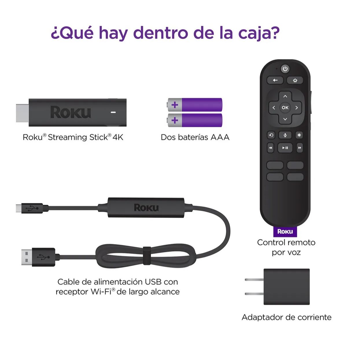 Roku Streaming Stick 4K 3820 de voz 4K negro 1GB memoria RAM Roku Streaming Stick 4K 3820 de voz 4K negro 1GB memoria RAM