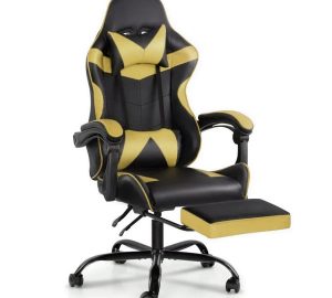 Silla Gamer Lumax Modelo ROM con Apoyapies - Negro/Amarillo