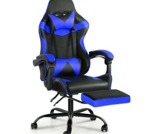 Silla Gamer Lumax Modelo ROM con Apoyapies - Negro/Azul