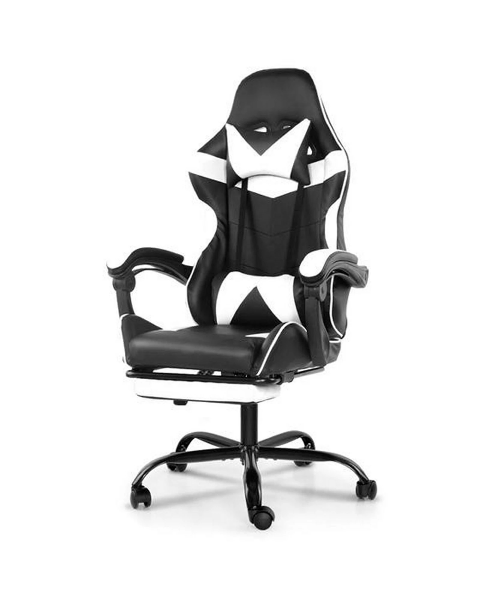 Silla Gamer Lumax Modelo ROM con Apoyapies - Negro/Blanco Silla Gamer Lumax Modelo ROM con Apoyapies - Negro/Blanco