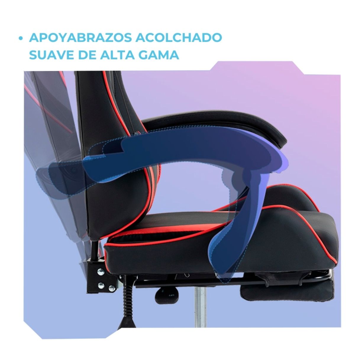 Silla Gamer SHOT-2025 Reclinable Y Masajeador Negra/Roja