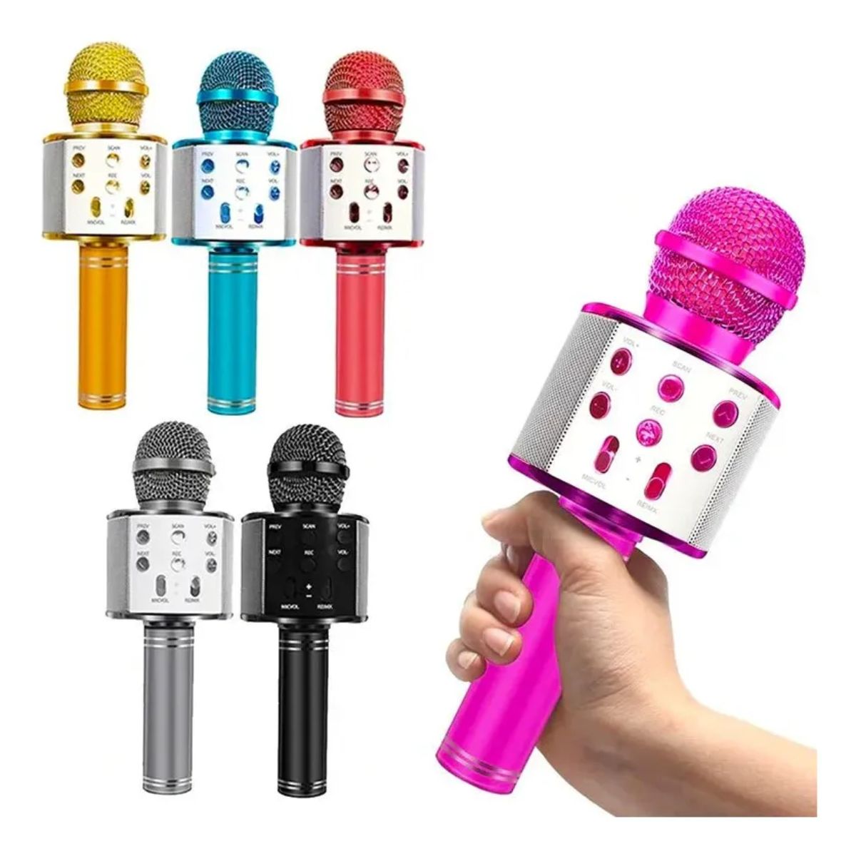 Copia - Microfono Karaoke Bluetooth altavoz Ws 858 Color Azul