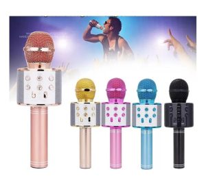 Microfono Karaoke Bluetooth altavoz Ws 858 Color Rosa Chicle
