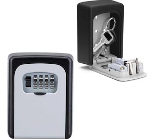 Mini Caja Fuerte O De Seguridad Aleación Aluminio Llave Gris