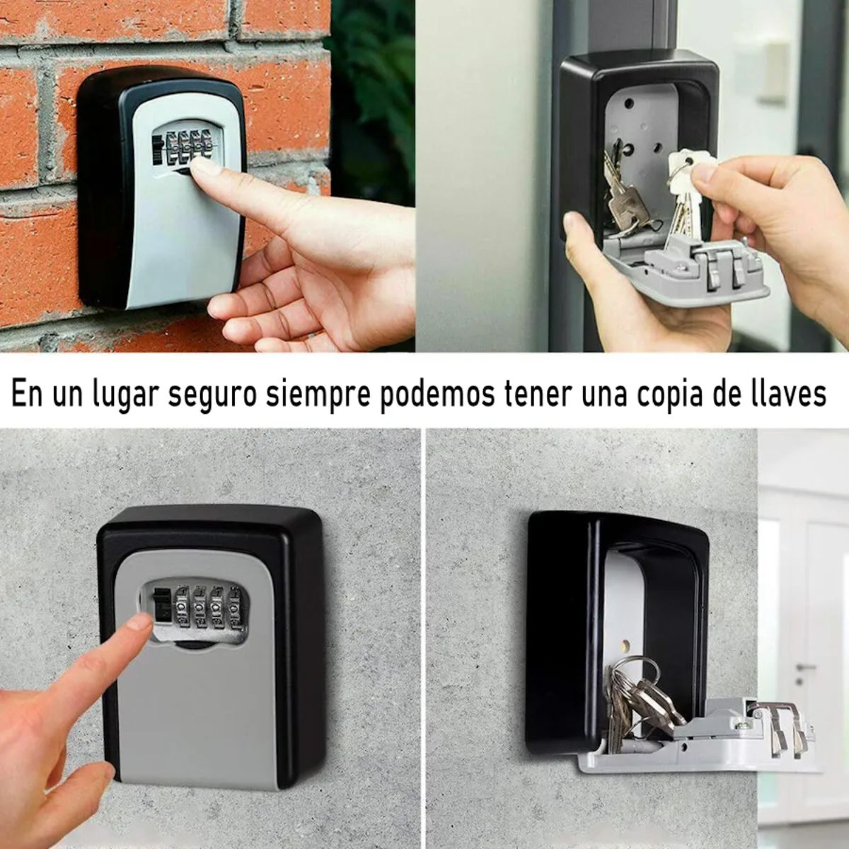Mini Caja Fuerte O De Seguridad Aleación Aluminio Llave Gris