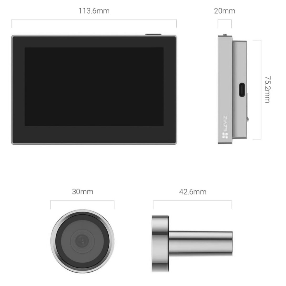 Mirilla Smart Ezviz HP2 2MP Full HD 1080p Digital Silver